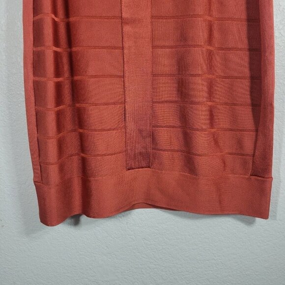 French Connection 90s Bandeau Bodycon Dress Size 10 Orange Party Clubwear - Picture 7 of 10